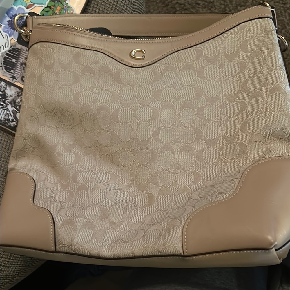 Coach Tan Shoulder Bag with Classic Design